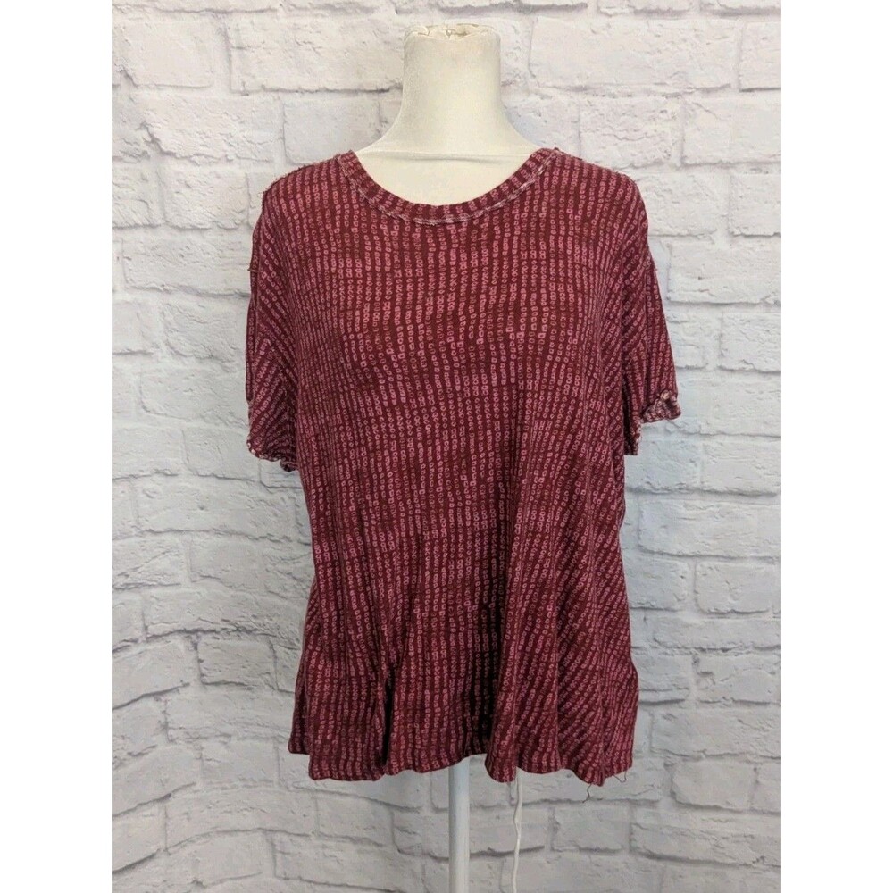 We The Free Bali backpackers Linen Cotton tee‎ berry short sleeve Size XS